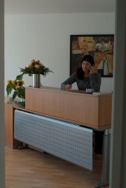 an der Rezeption